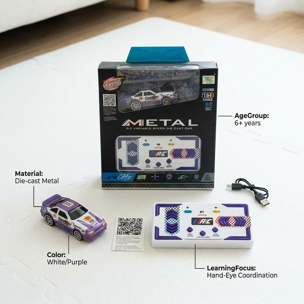 Metal RC Variable Speed Die Cast Car — Parts Spread